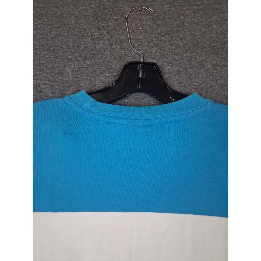 Nike Womens Shirt S Blue White Colorblock Script Logo VTG Y2K Oversized Street - Picture 9 of 9